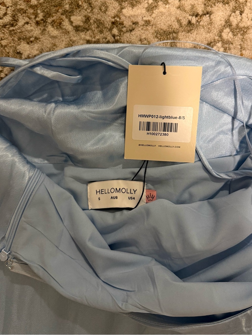 Hello Molly the Evangeline One Shoulder Satin Maxi Dress - Blue - Picture 4 of 5